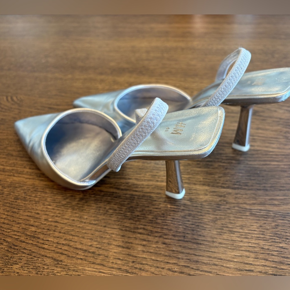 Silver Slingback Heels - Picture 2 of 4
